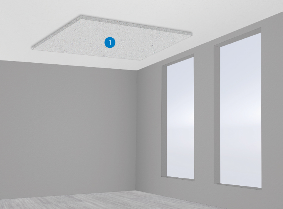 Lisse mur/plafond KTY T1LIS avec mousse isophonique - alu blanc - 3,00 M